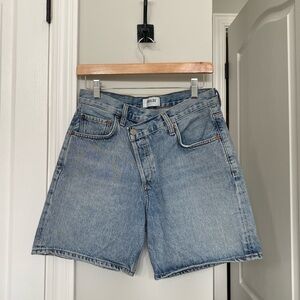 Agolde Criss Cross Denim Shorts